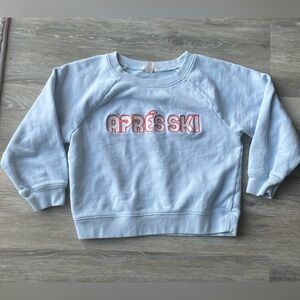 Crewcuts Apres Ski Emroidered Kids Light Blue Sweatshirt size Small (6-7)